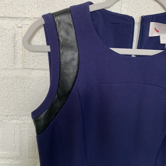 Hugo Boss Leather Navy Blue Sheath Sleeveless Dress size 6 - Picture 7 of 7